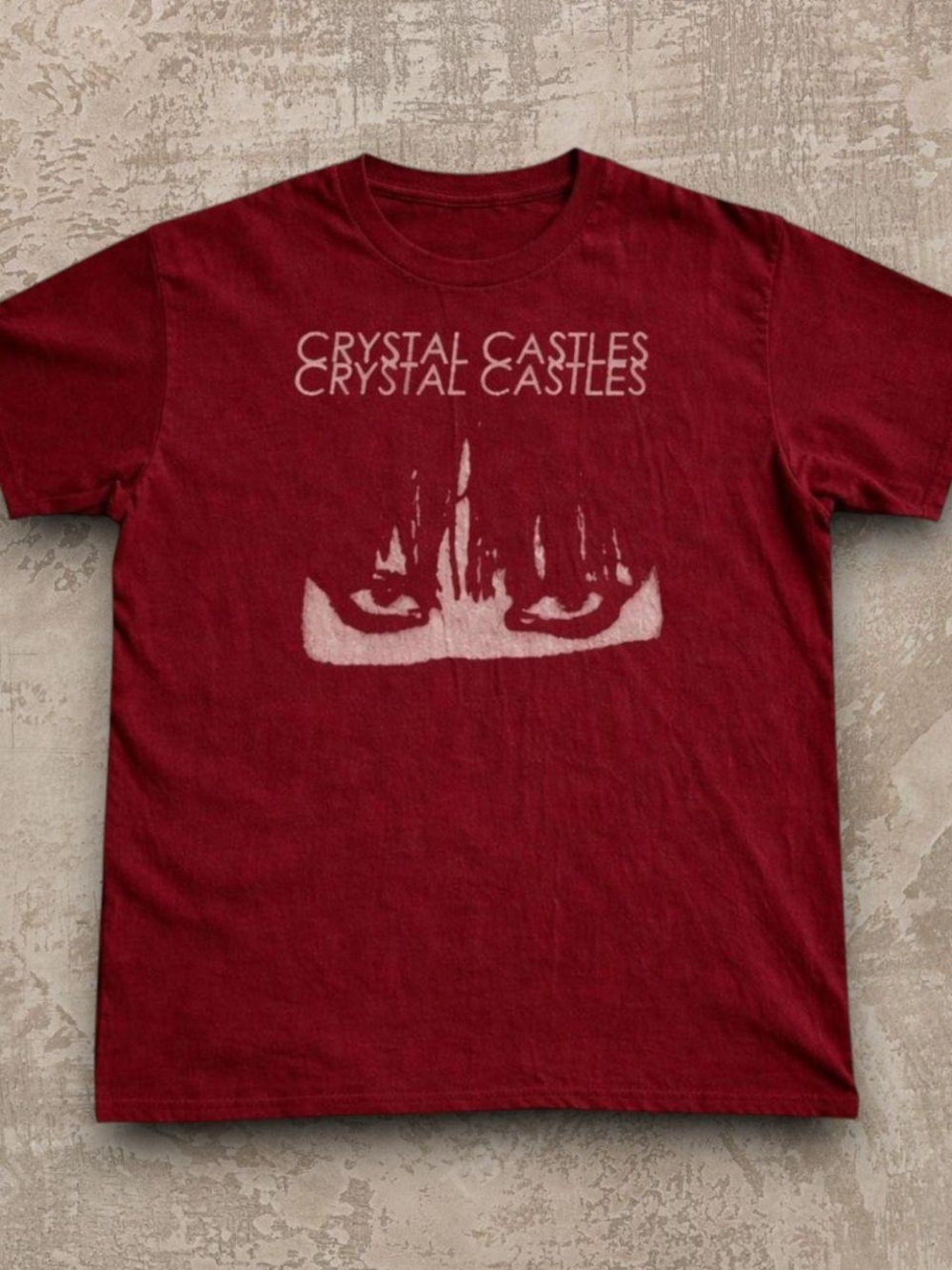 Crystal Castles Band Tee in Deep Red